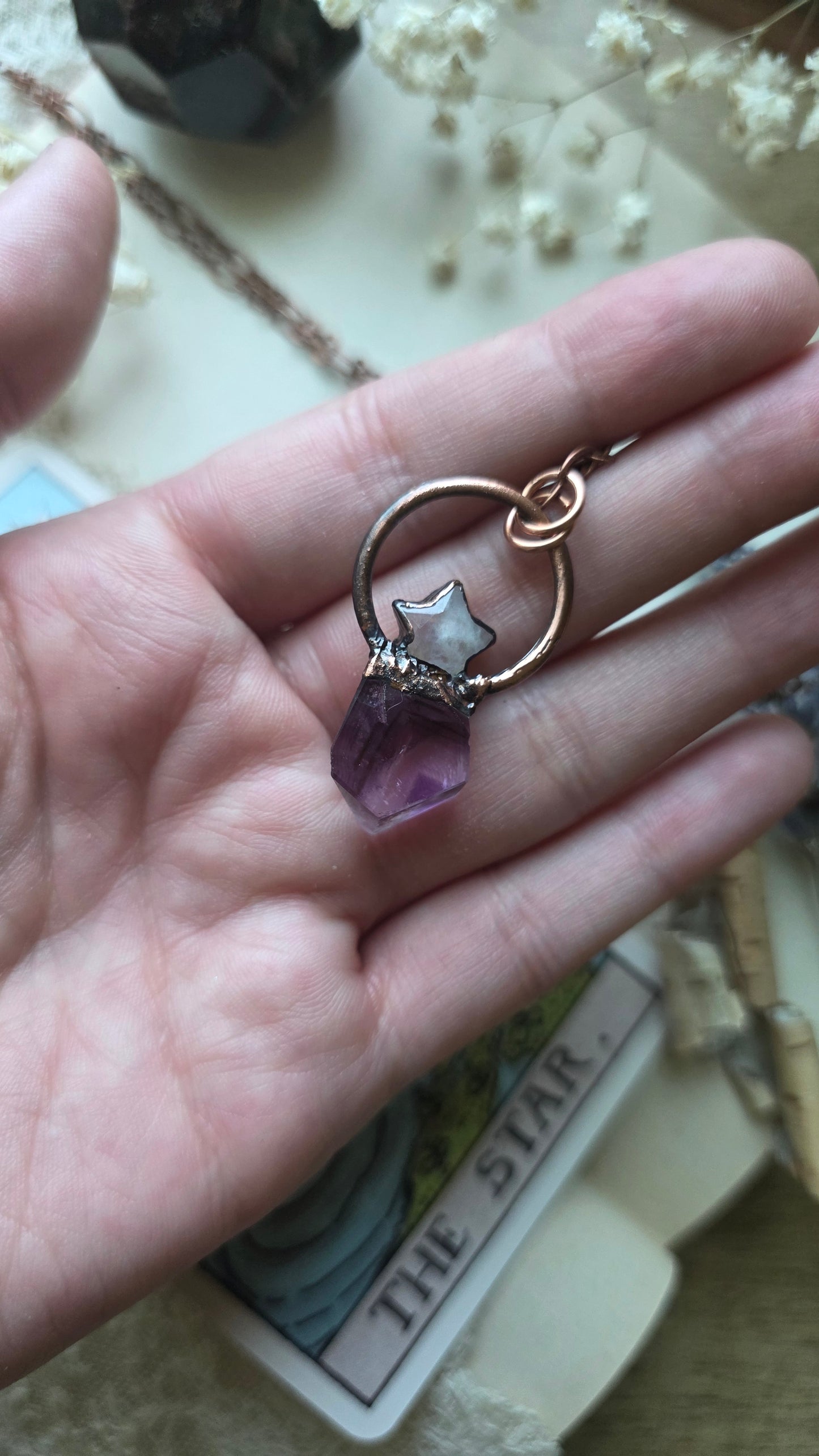 Star Charmer: Phantom Amethyst with Moonstone Star