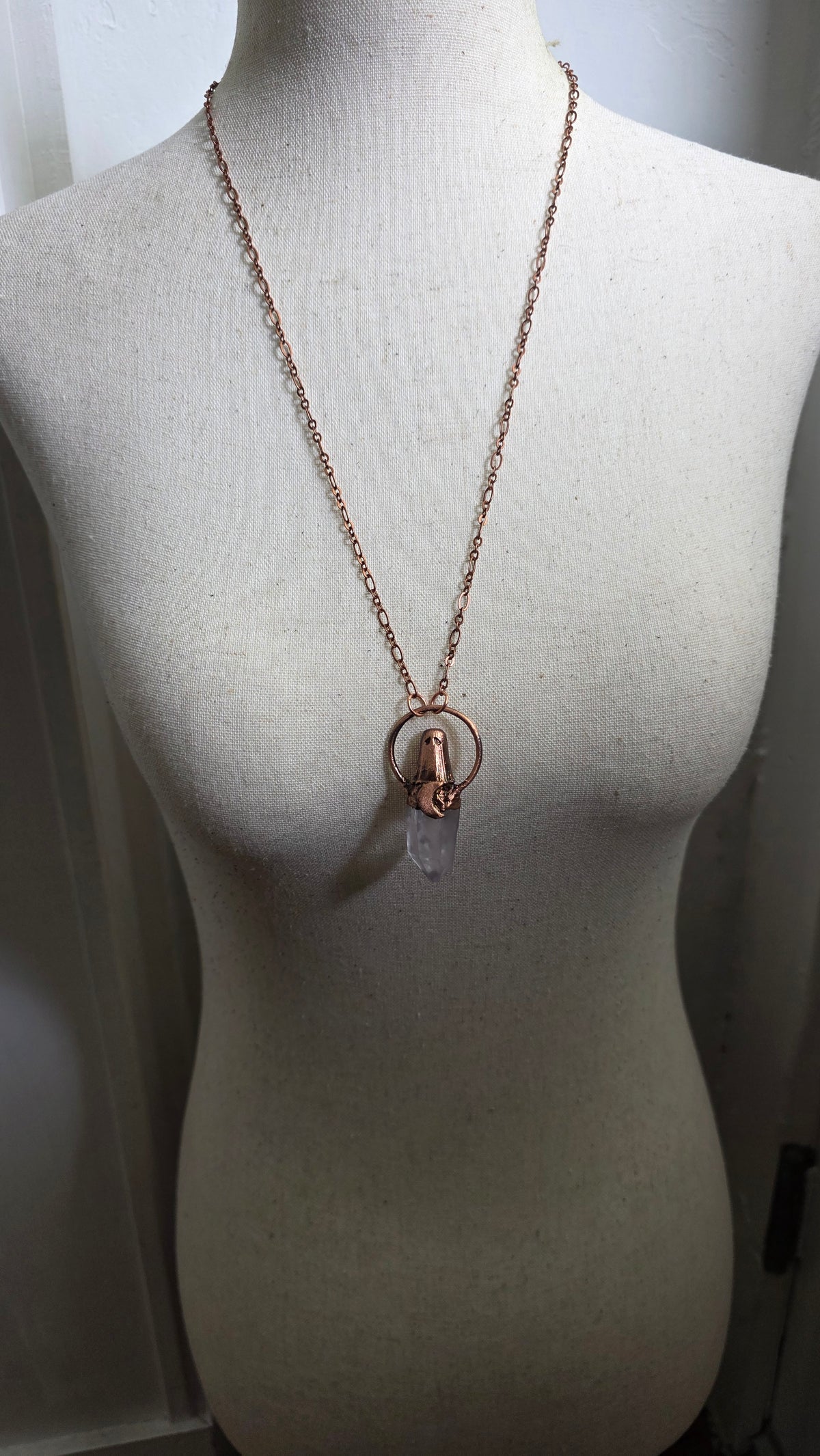 jdrewsilvers and xtwii collaboration: Copper Quartz Sheet Ghost Necklace