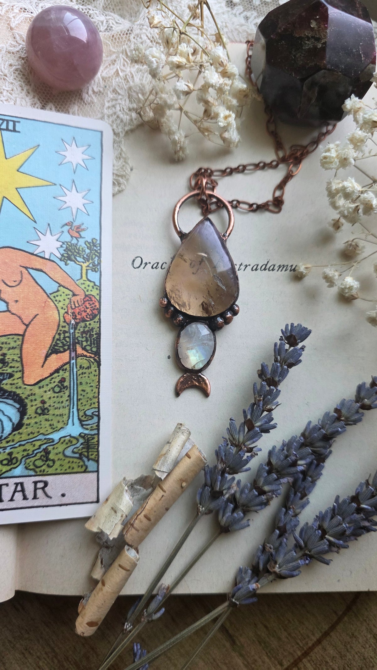 Balancer: Ametrine with Moonstone Copper Pendant