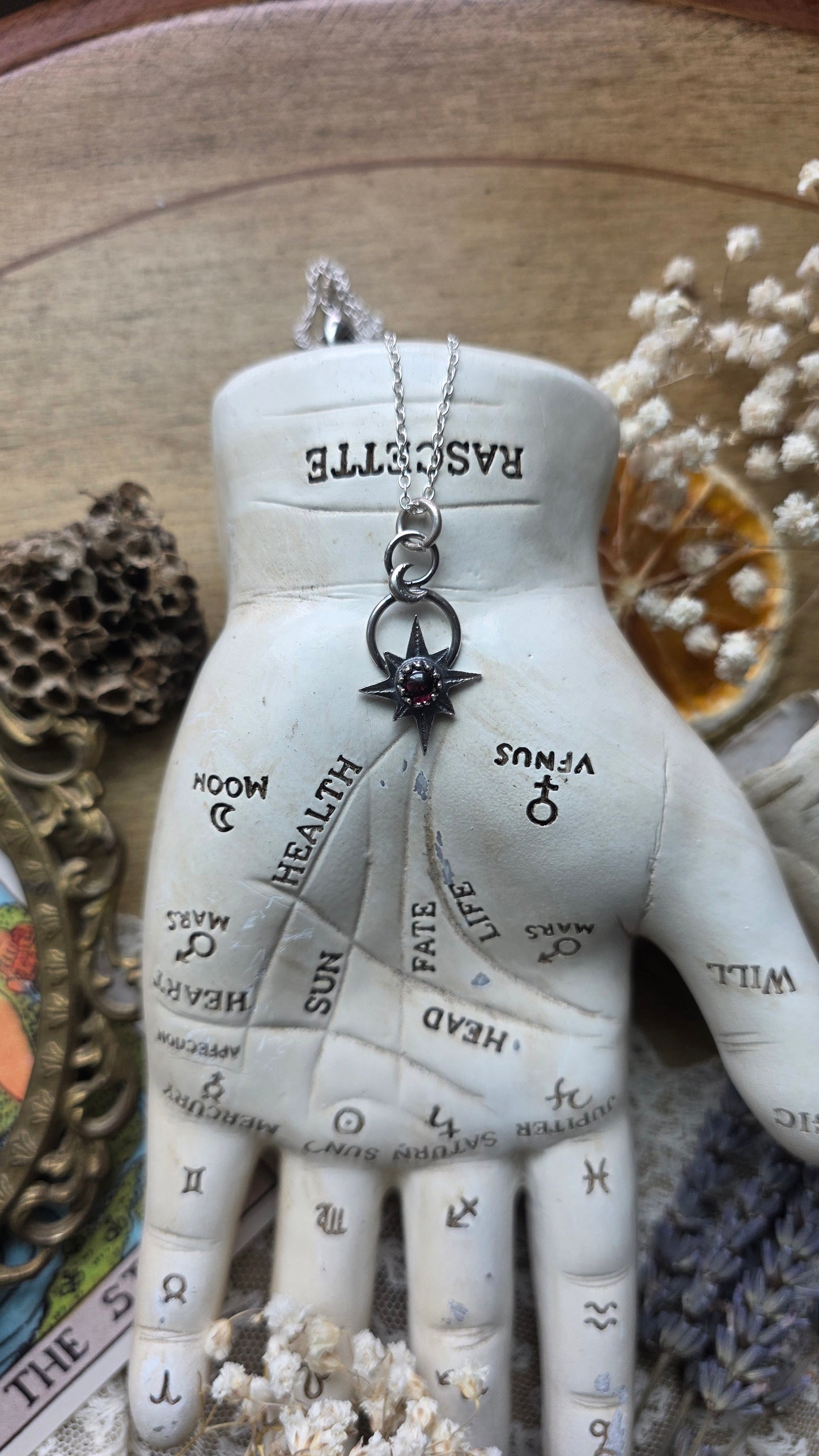 Sterling Silver Garnet Star Necklace