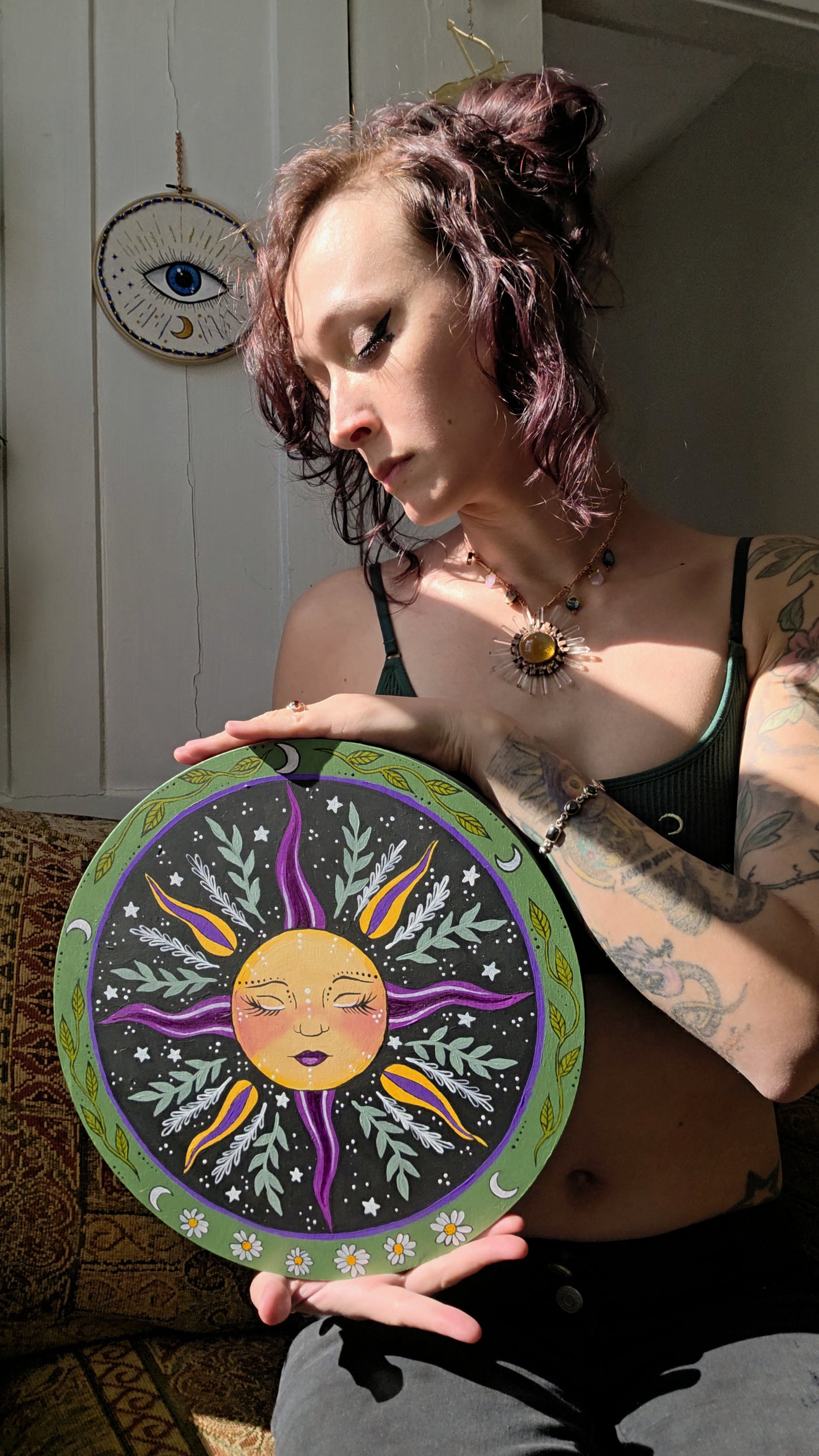 Spring Sun Acrylic on Wood Original Painting