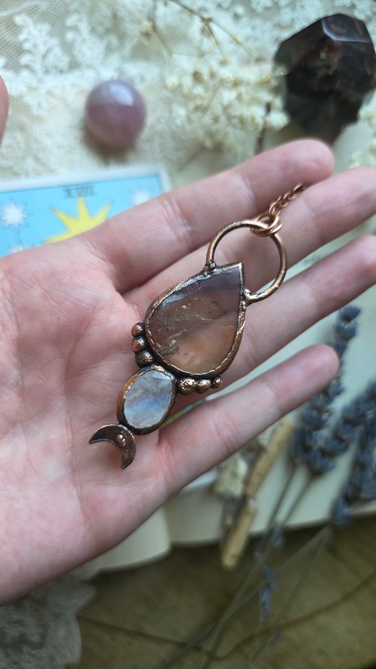 Balancer: Ametrine with Moonstone Copper Pendant