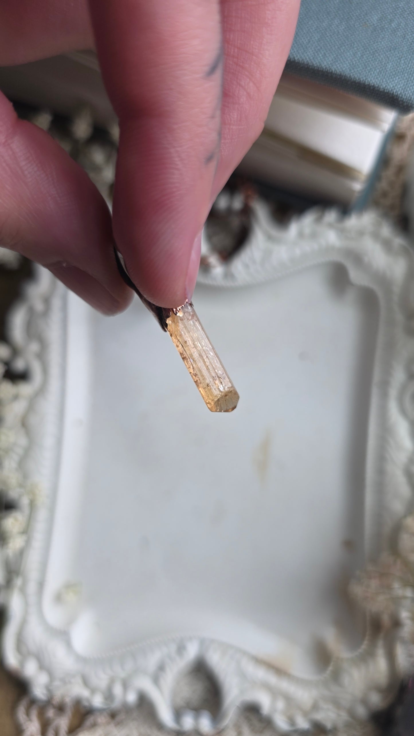 Imperial Topaz with Aquamarine Copper Necklace