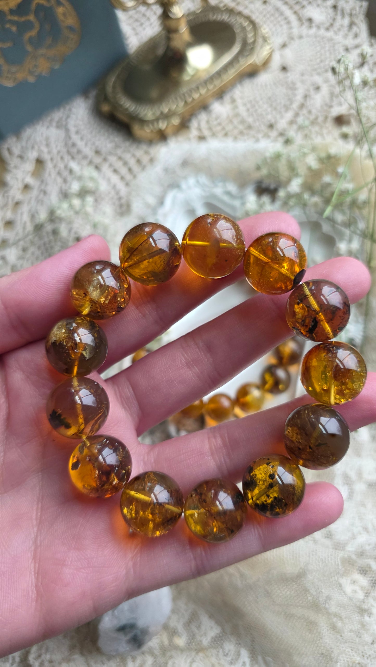 Calibrated Chiapas Amber Stretch Bracelet