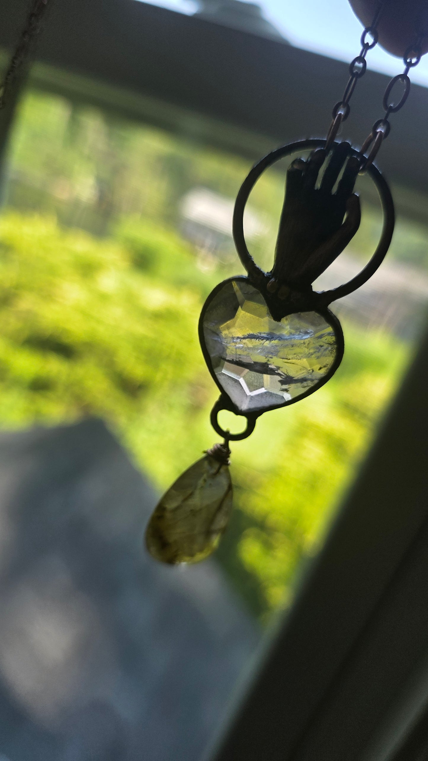 The Seer: Ametrine Heart with Rutilated Quartz