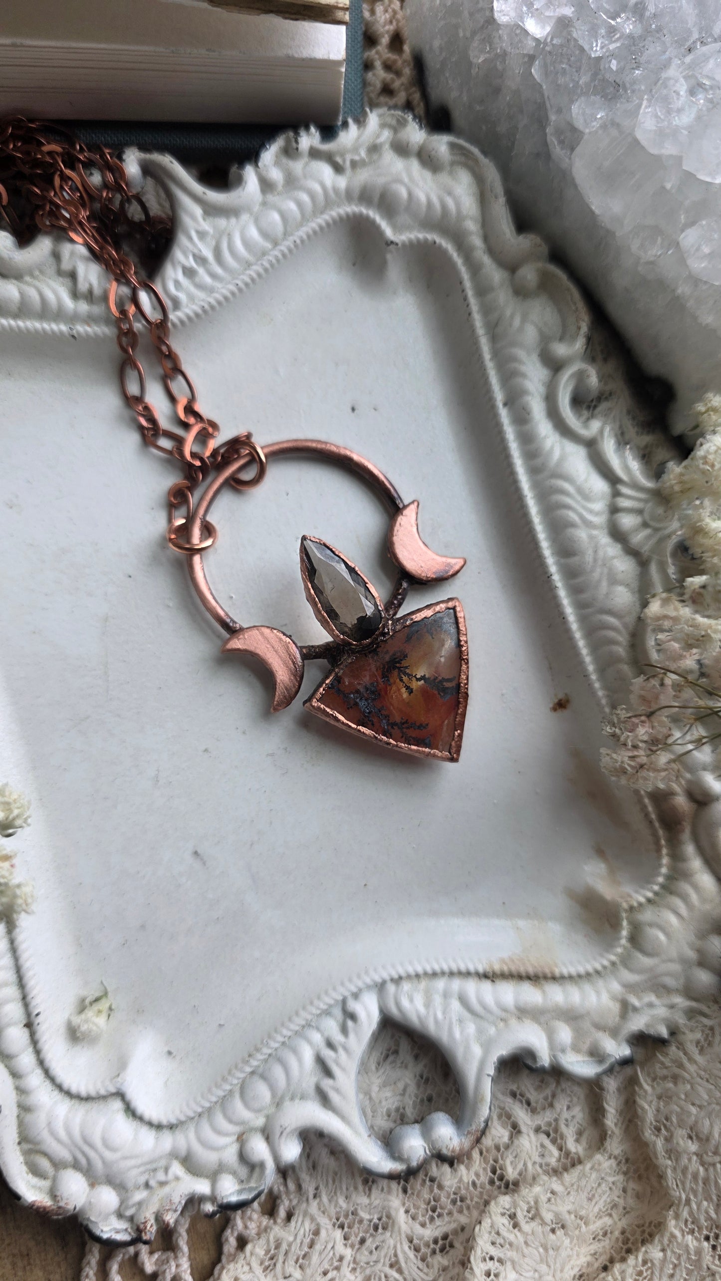 Golden Healer Dendritic Quartz with Colombianite Copper Necklace