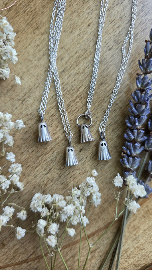 Sterling silver sheet ghost necklace