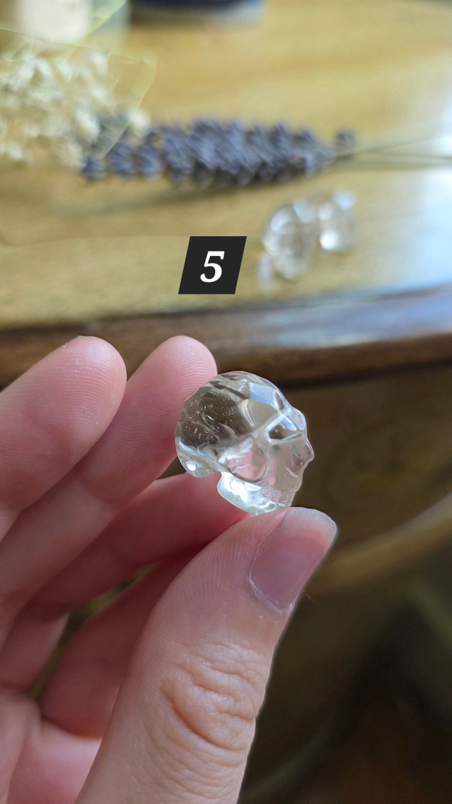 Faceted quartz skull bead necklace