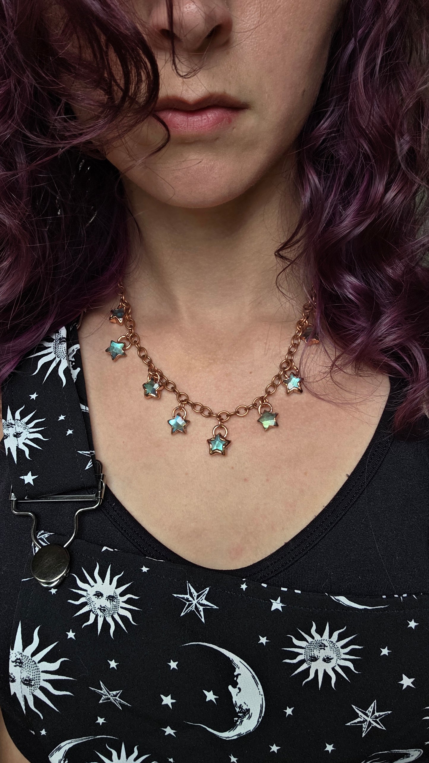 Labradorite Star Chunky Copper Necklace