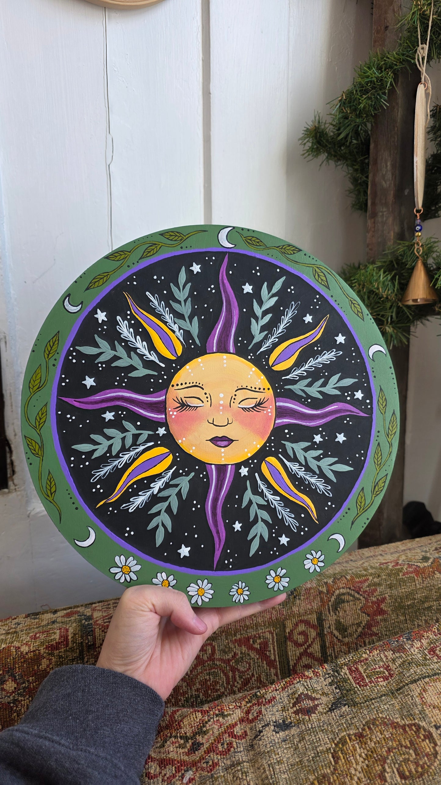 Spring Sun Acrylic on Wood Original Painting