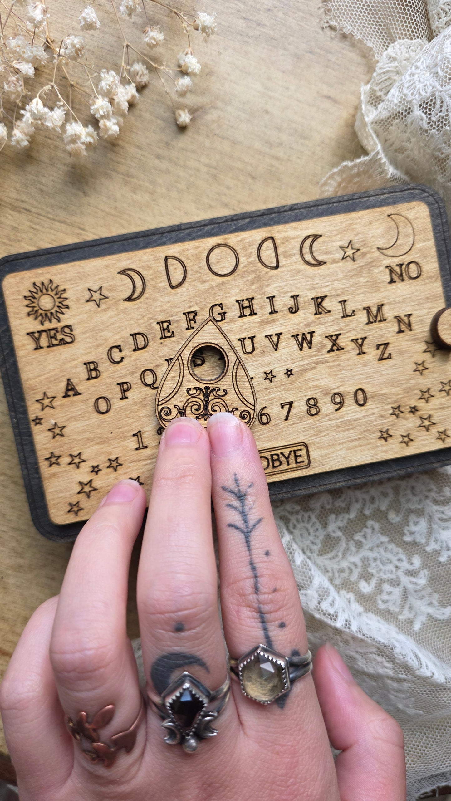 Stella: Wooden Ouija Spell and Pendulum Kit, Jdrewsilvers collaboration
