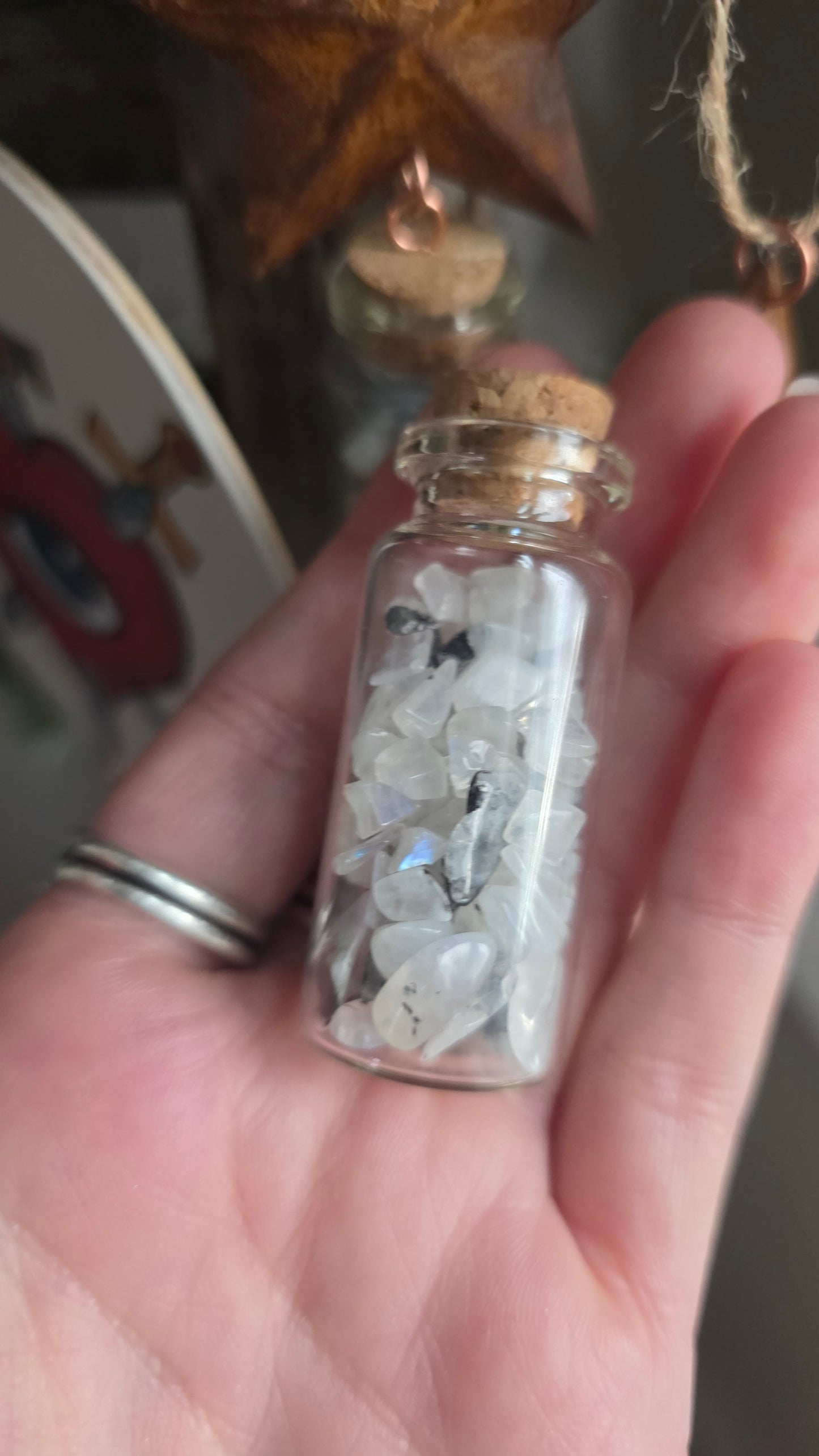 Tin Star and Crystal Vial Ornament