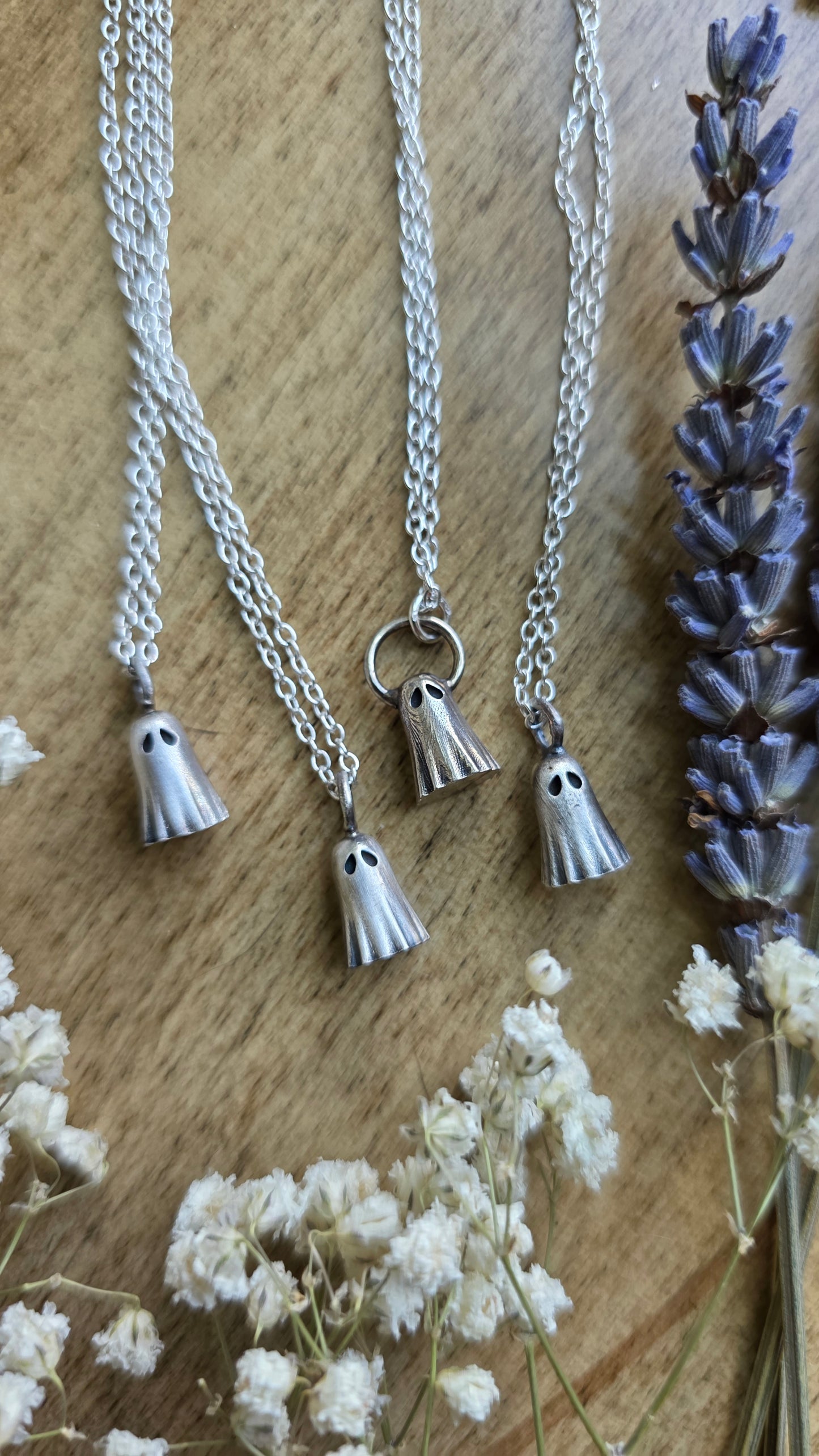 Sterling silver sheet ghost necklace