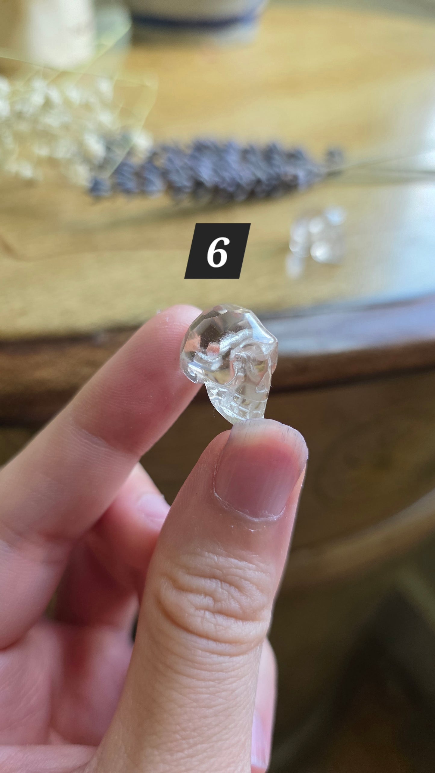 Faceted quartz skull bead necklace