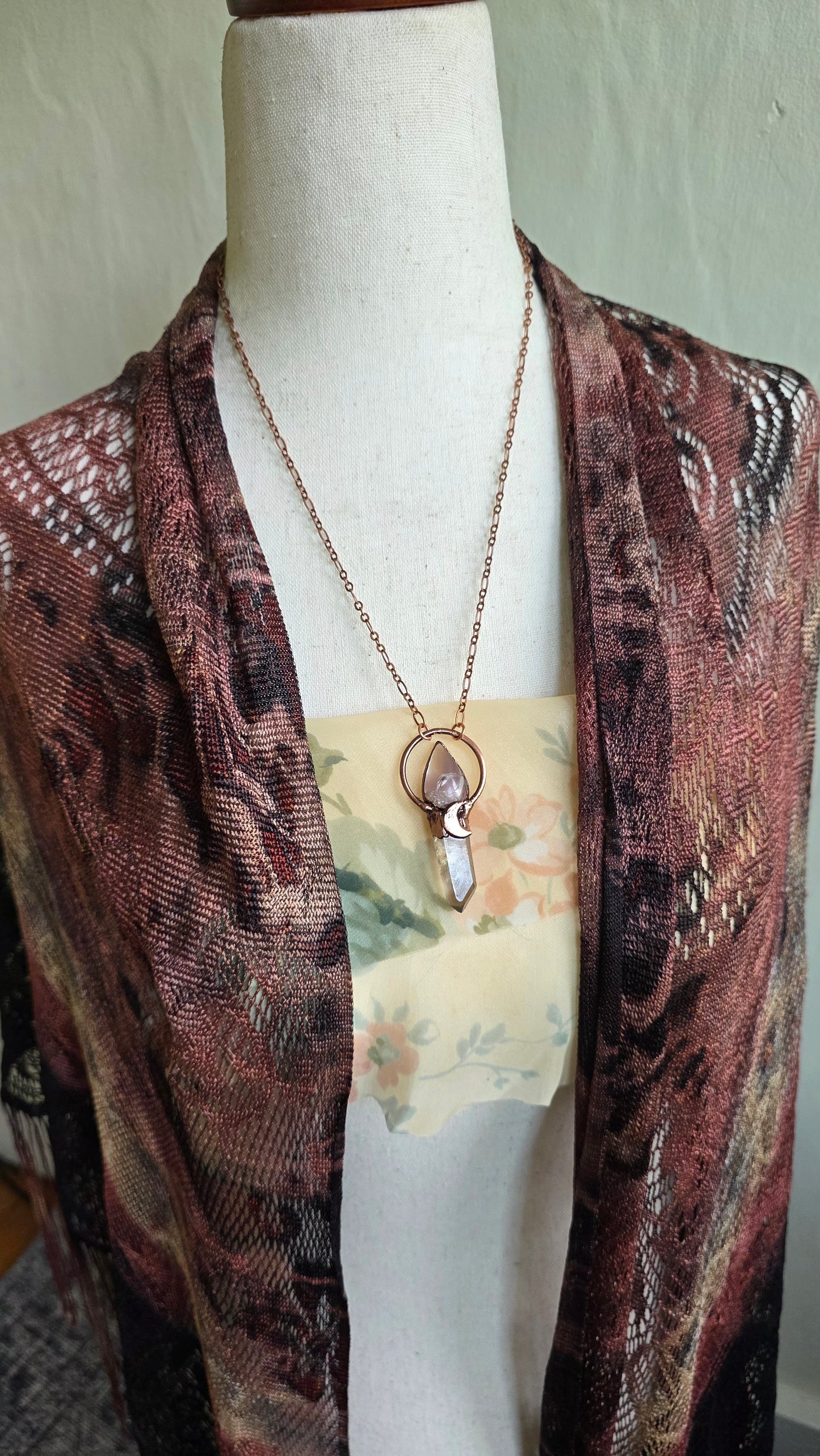 The High Priestess: Smokey Citrine with Lithium Quartz Copper Necklace